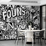 Fototapet Graffiti alb-negru