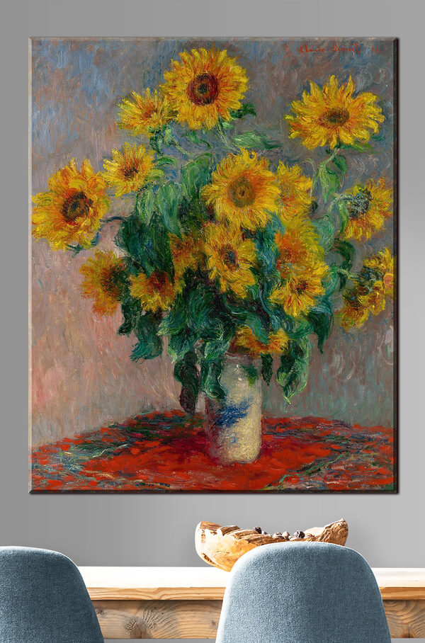 Canvas prints Painting of sunflowers in a vase Tablouri Canvas prints Painting of sunflowers in a vase