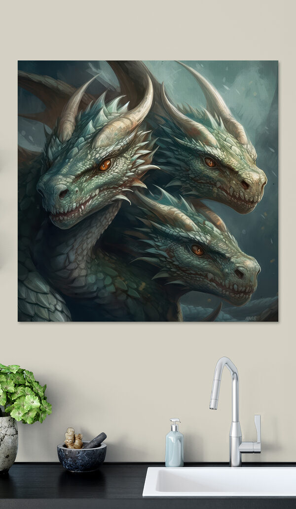 Grup de dragoni cu coarne ascuțite Tablouri Grup de dragoni cu coarne ascuțite