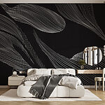 Fototapet Wall murals Black and white image of a leaf