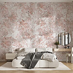 Fototapet Imprimeu abstract floral blush de vis