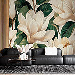 Fototapet Magnolii albe elegante în floare