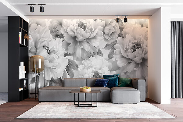 Monochrome Bloom Eleganță Fototapet Monochrome Bloom Eleganță