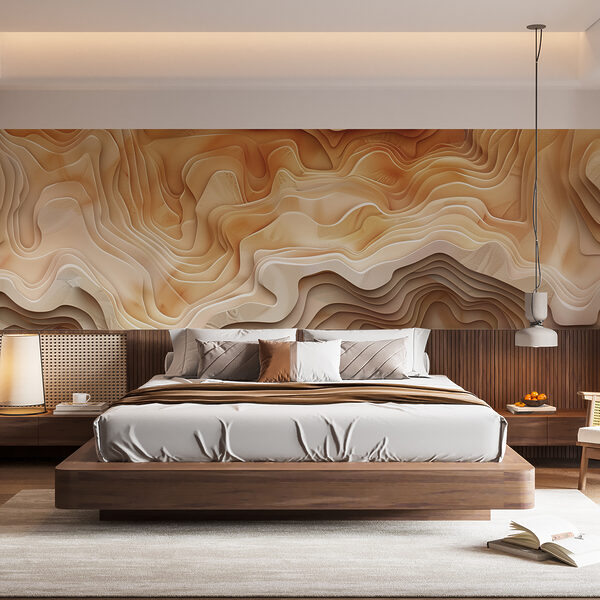 Fototapet Fototapet Straturi pământii în valuri abstracte (SKU: w01337v1)
