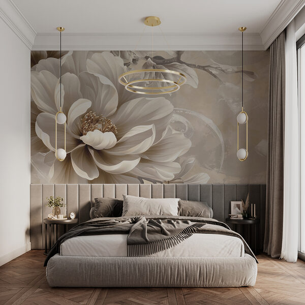 Fototapet Floare cremă elegantă pe pânză de epocă (SKU: w08181v2) Fototapet Fototapet Floare cremă elegantă pe pânză de epocă (SKU: w08181v2)