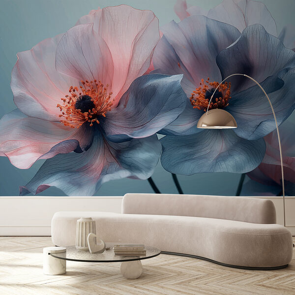 Floare subtilă de frumusețe trezitoare Fototapet Floare subtilă de frumusețe trezitoare