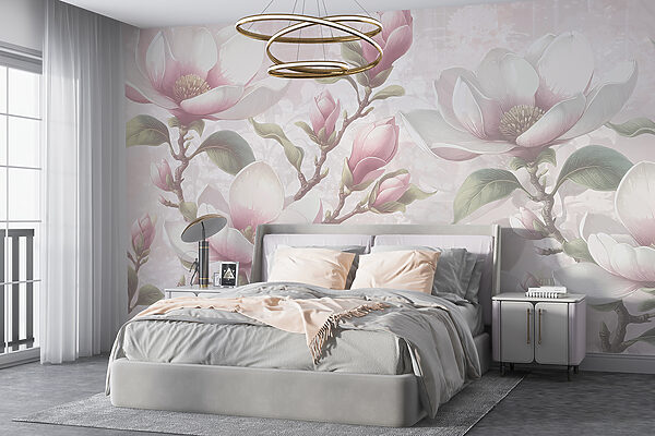 Magnolii elegante în floare Fototapet Magnolii elegante în floare