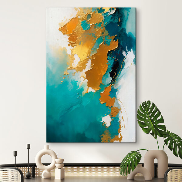 Turcoaz și chihlimbar Abstract Art Tablouri Turcoaz și chihlimbar Abstract Art
