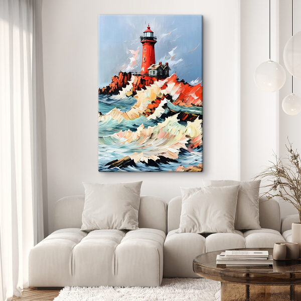 Pictura unui far în ocean Tablouri Pictura unui far în ocean