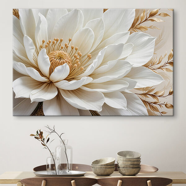 Elegant Bloom în alb cremos Tablouri Elegant Bloom în alb cremos
