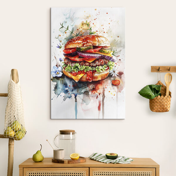 Acuarelă a unui burger Tablouri Acuarelă a unui burger