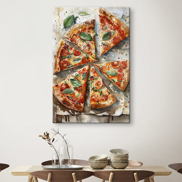 Pizza cu roșii și busuioc Tablouri Pizza cu roșii și busuioc