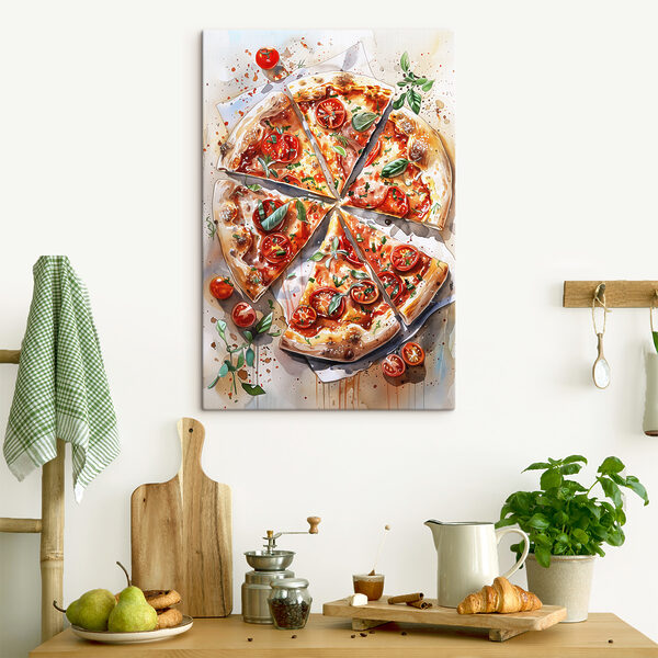 Acuarelă a unei pizza Tablouri Acuarelă a unei pizza