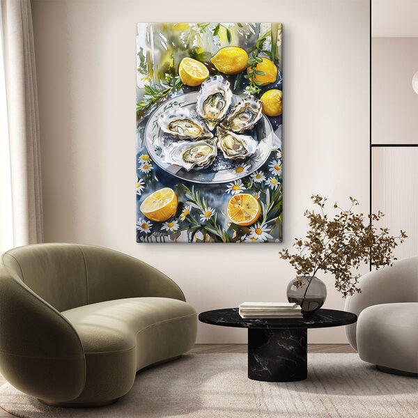 Tablouri Farfurie de stridii și lămâi