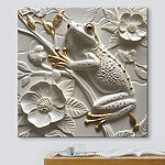 Tablouri Broască elegantă în mijlocul artei ceramice florale