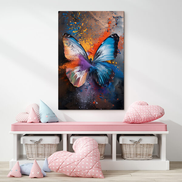 Fluture cu pulbere colorată Tablouri Fluture cu pulbere colorată