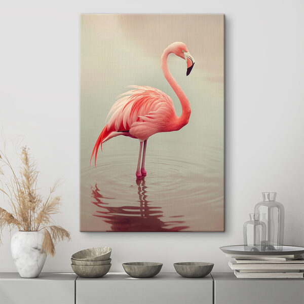 Flamingo în picioare în apă Tablouri Flamingo în picioare în apă