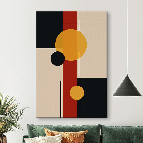 Piesă de artă colorată cu cercuri și linii Tablouri Piesă de artă colorată cu cercuri și linii