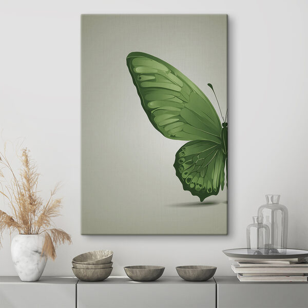 Fluture verde cu aripi Tablouri Fluture verde cu aripi