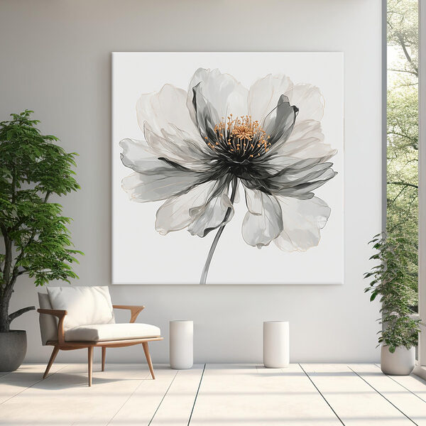 Floare elegantă în nuanțe monocrome Tablouri Floare elegantă în nuanțe monocrome