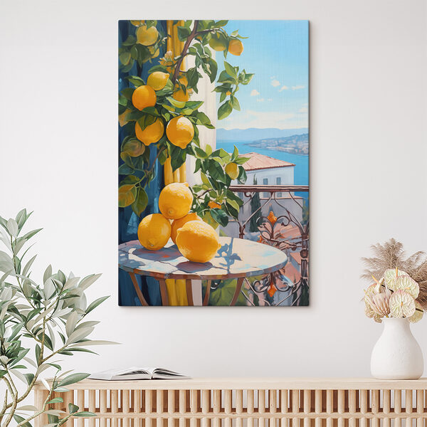 Pictura de lămâi pe o masă Tablouri Pictura de lămâi pe o masă