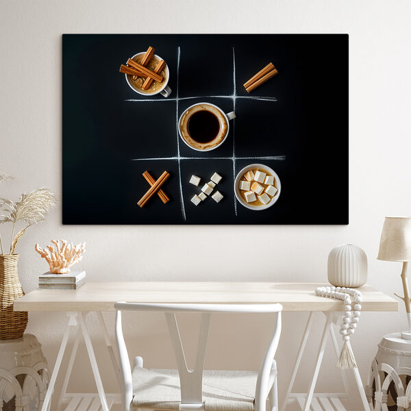 Joc Tic tac toe cu cafea și bezele Tablouri Joc Tic tac toe cu cafea și bezele