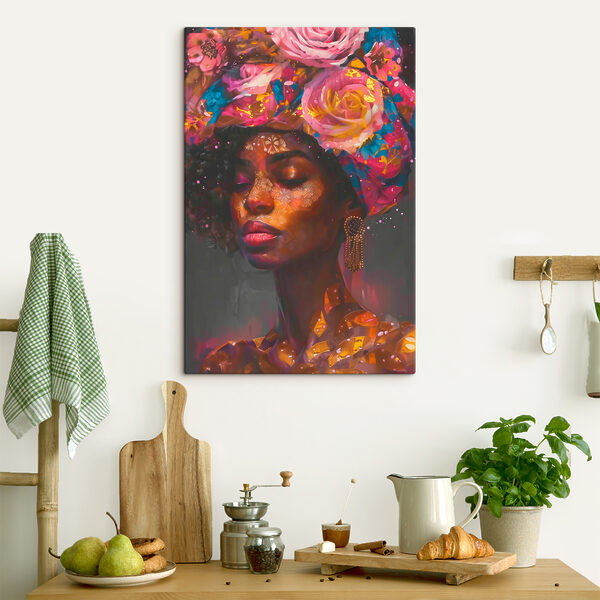 Tablouri Femeie cu flori pe cap