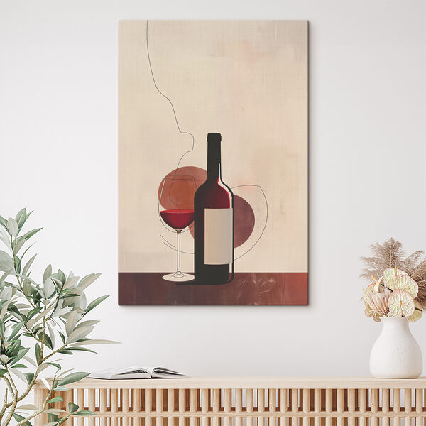 Sticlă și pahar de vin Tablouri Sticlă și pahar de vin