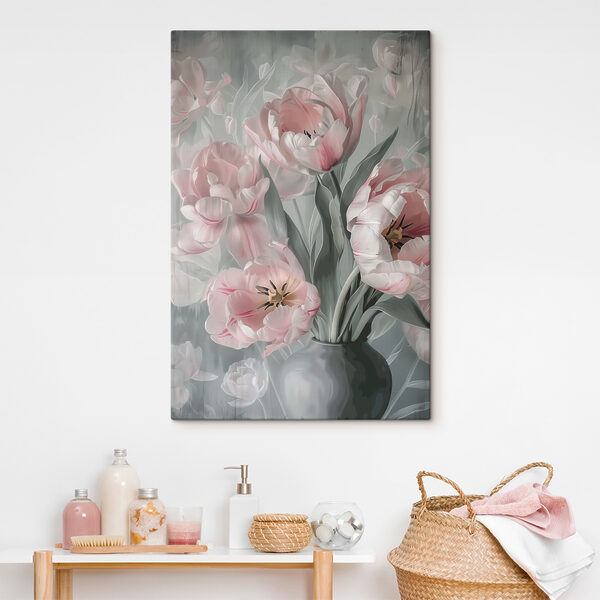 Tablouri Lalele roz în floare artistică