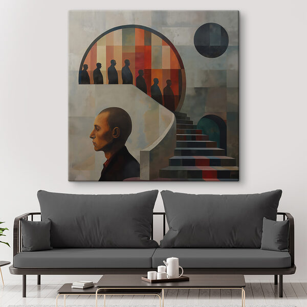 Tablouri Pictura unui om pe un perete