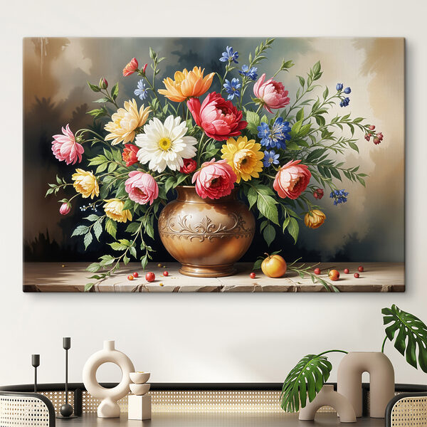 Pictura de flori într-o vază Tablouri Pictura de flori într-o vază