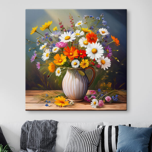 Pictura unui vas de flori Tablouri Pictura unui vas de flori