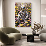 Tablouri Astronaut stând într-un câmp de flori