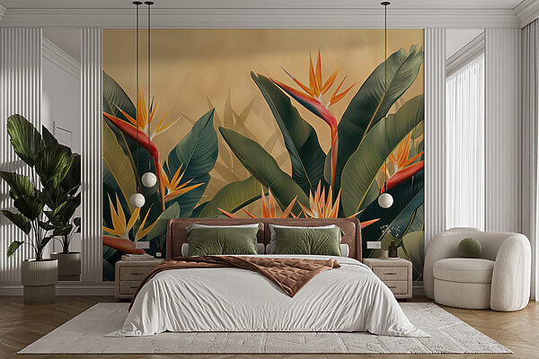 Pasăre de paradis, eleganță tropicală Fototapet Pasăre de paradis, eleganță tropicală
