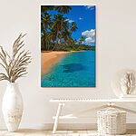 Tablouri Canvas prints Beach with palm trees and blue water