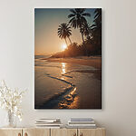 Tablouri Canvas prints Beach with palm trees and water