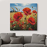 Tablouri Canvas prints Group of red flowers