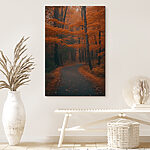 Tablouri Canvas prints Path through a forest with orange leaves