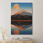 Tablouri Canvas prints Mountain with a moon in the sky