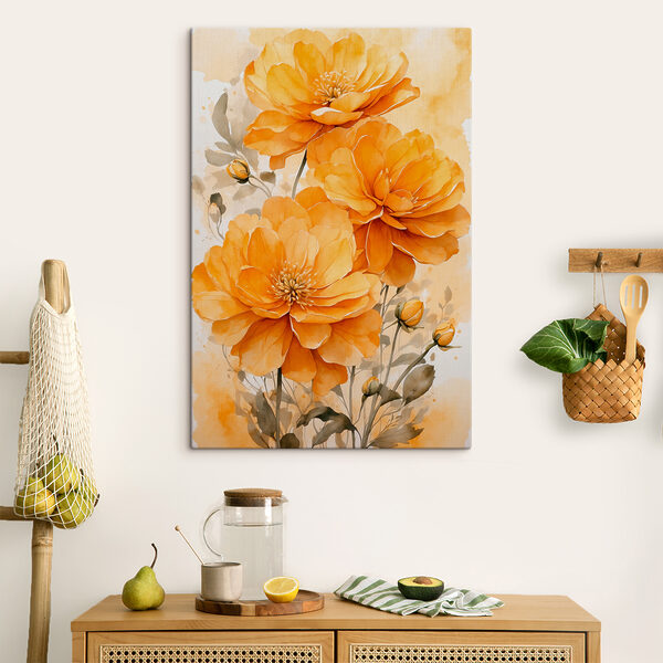 Canvas prints Painting of orange flowers Tablouri Canvas prints Painting of orange flowers
