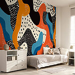Fototapet Model colorat cu puncte negre