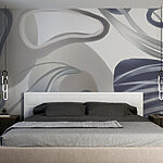 Fototapet Dans abstract de forme și nuanțe.