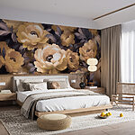 Fototapet Grup de flori cu frunze