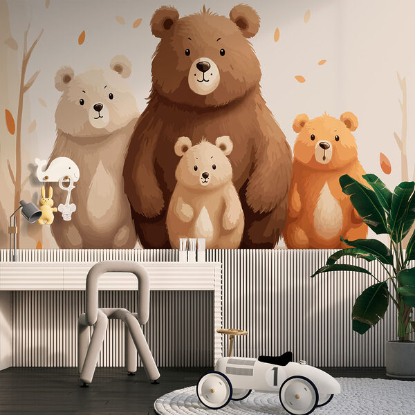 Grup de urși care stau împreună Fototapet Grup de urși care stau împreună