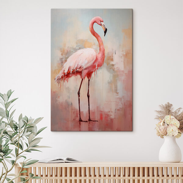 Pictura unui flamingo roz Tablouri Pictura unui flamingo roz