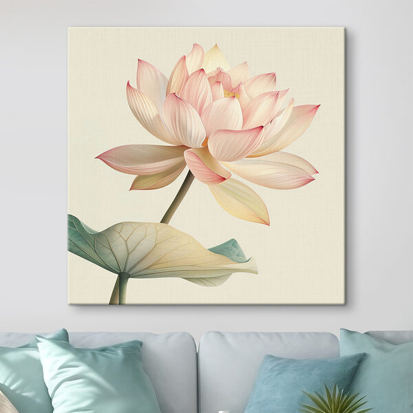 Lotus elegant în nuanțe pastelate moi Tablouri Lotus elegant în nuanțe pastelate moi