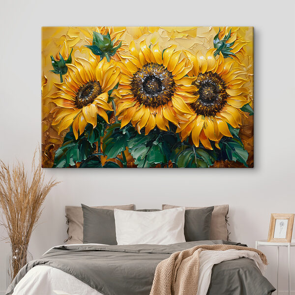 Floarea-soarelui strălucitoare în floare artistică Tablouri Floarea-soarelui strălucitoare în floare artistică
