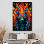 Tablouri Dragon colorat cu coarne