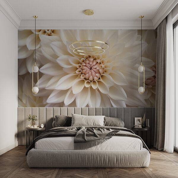Petalele cremoase se desfășoară în lumină Fototapet Petalele cremoase se desfășoară în lumină