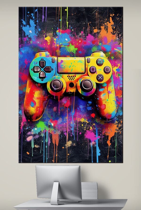 Controler colorat pentru jocuri video Tablouri Controler colorat pentru jocuri video